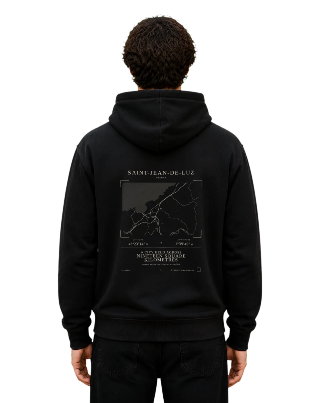 Saint-Jean-de-Luz hoodie, black, back view