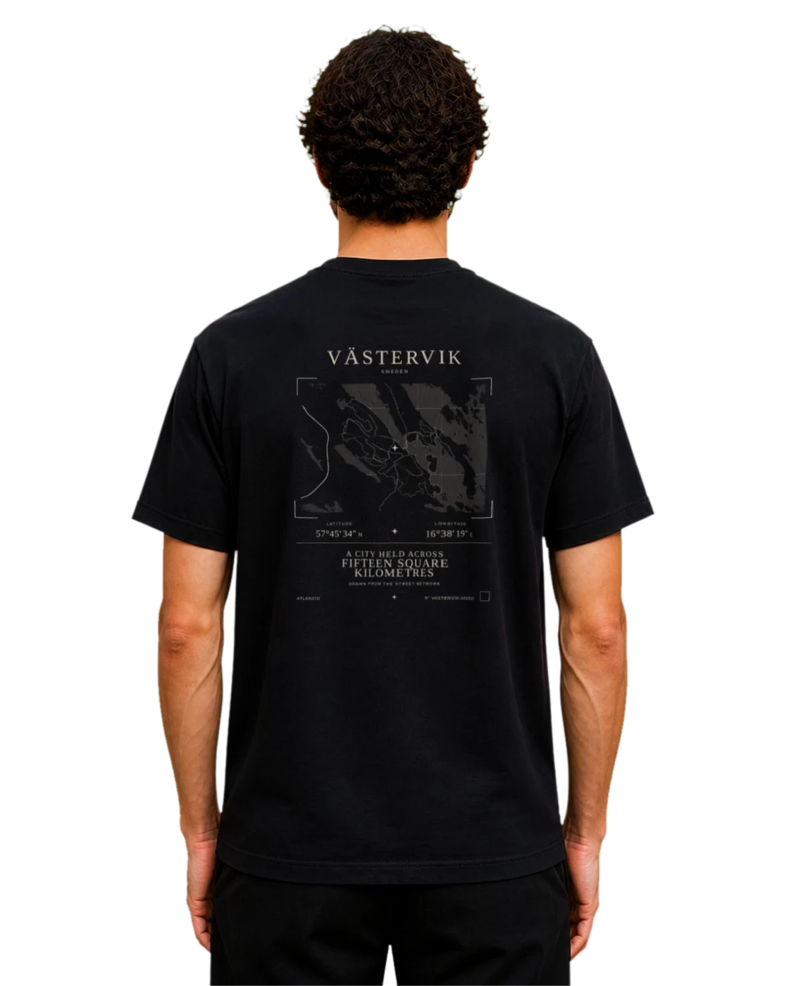 Västervik T-shirt, black, back view