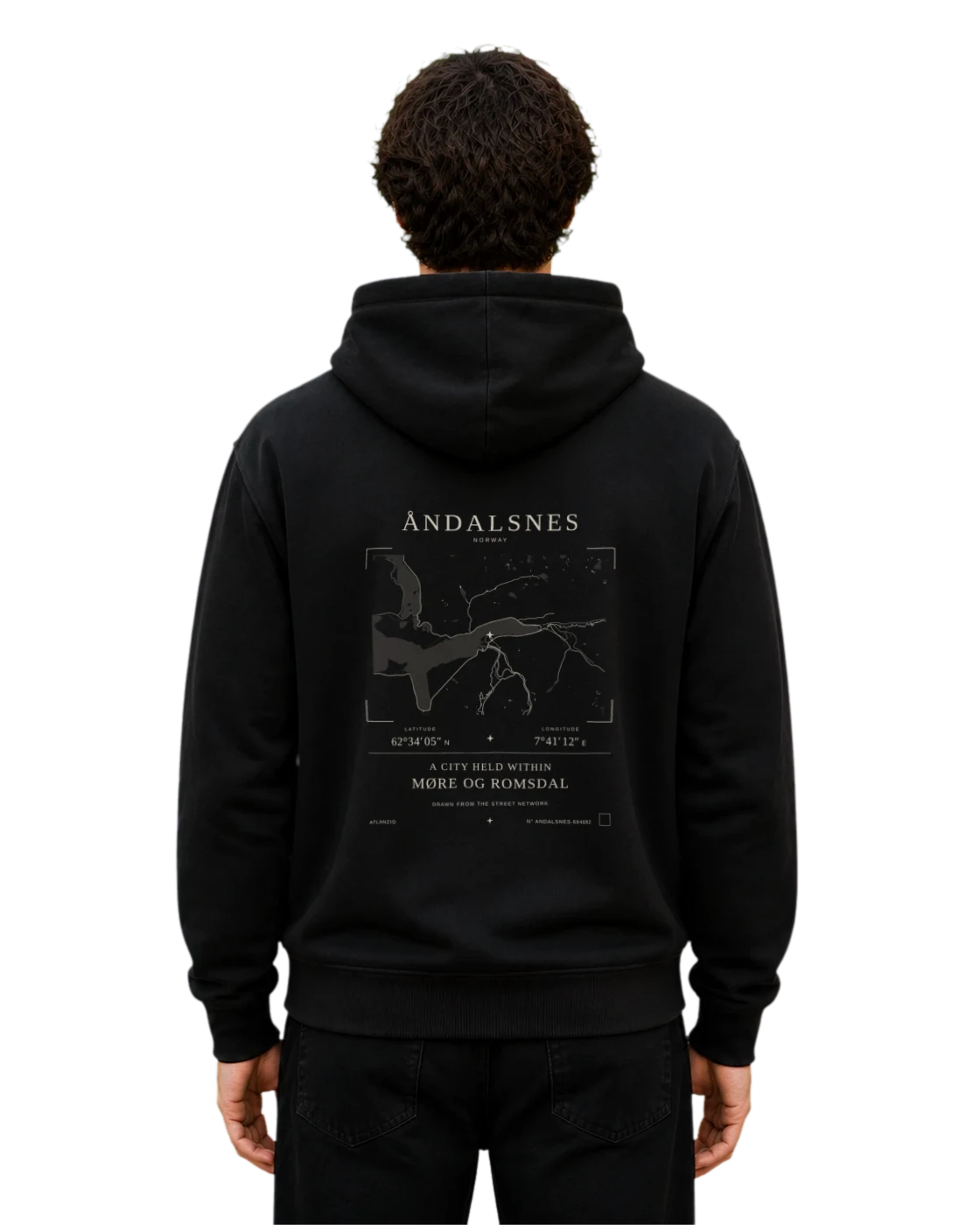 Åndalsnes hoodie, black, back view