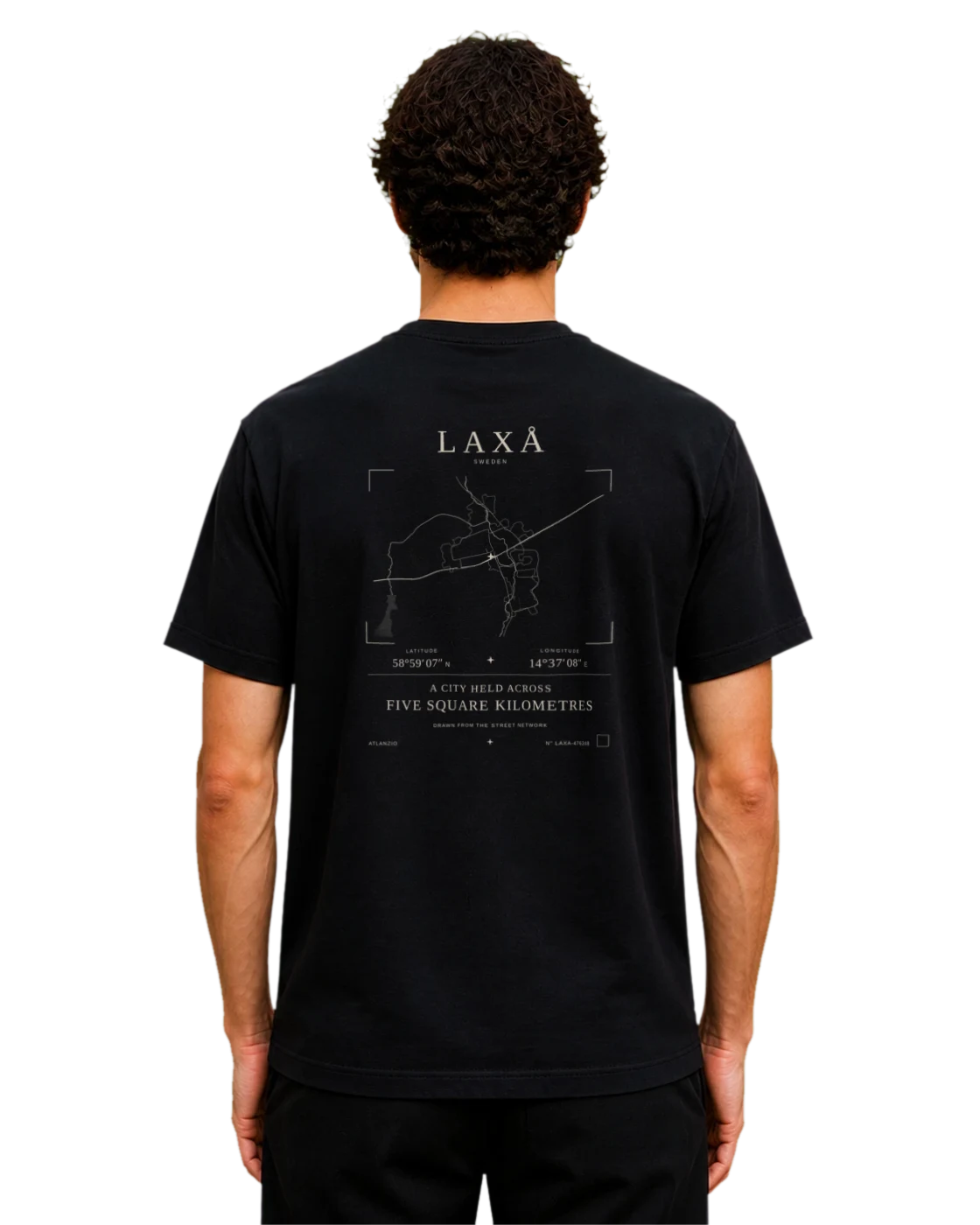 Laxå T-shirt, black, back view