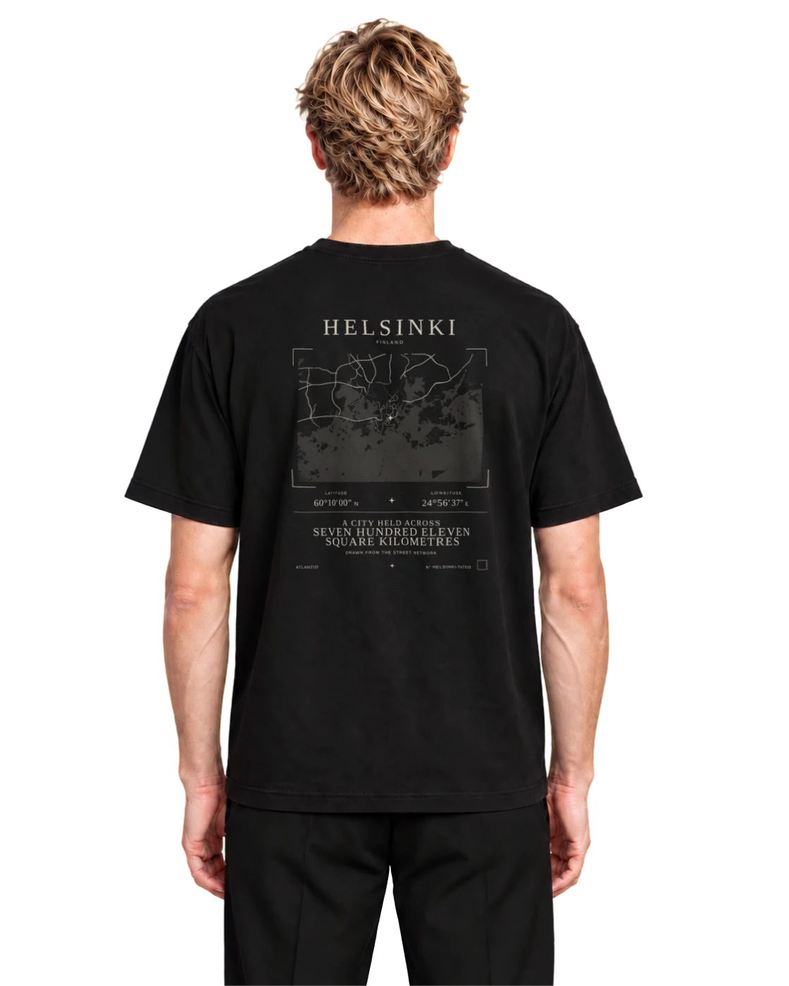 Helsinki T-shirt, black, back view