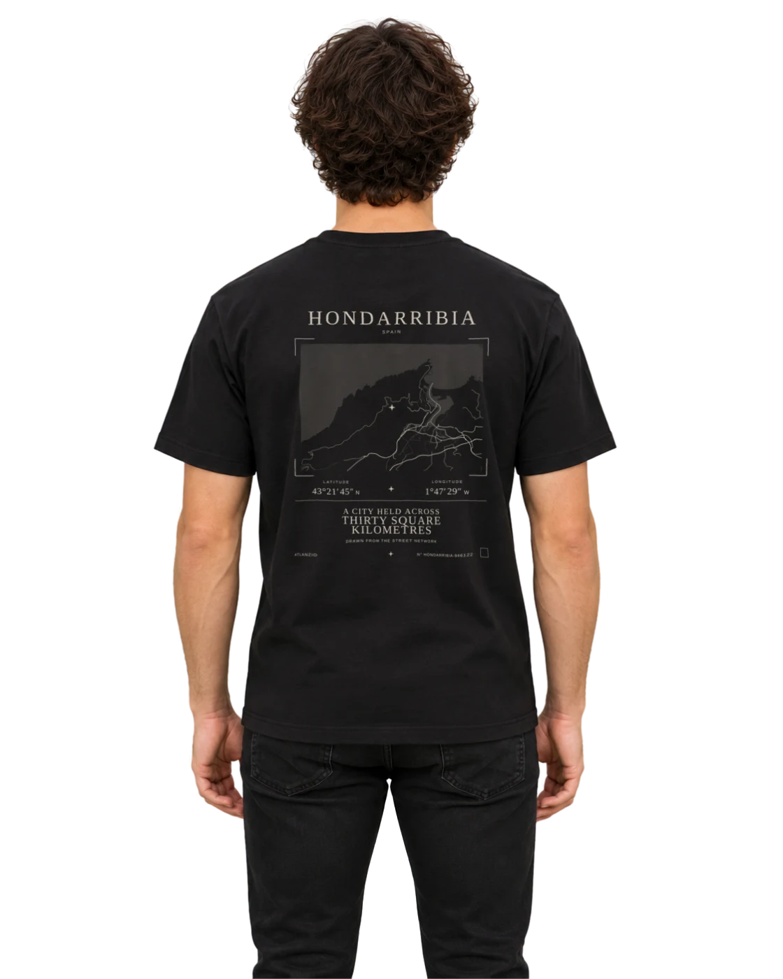 Hondarribia T-shirt, black, back view