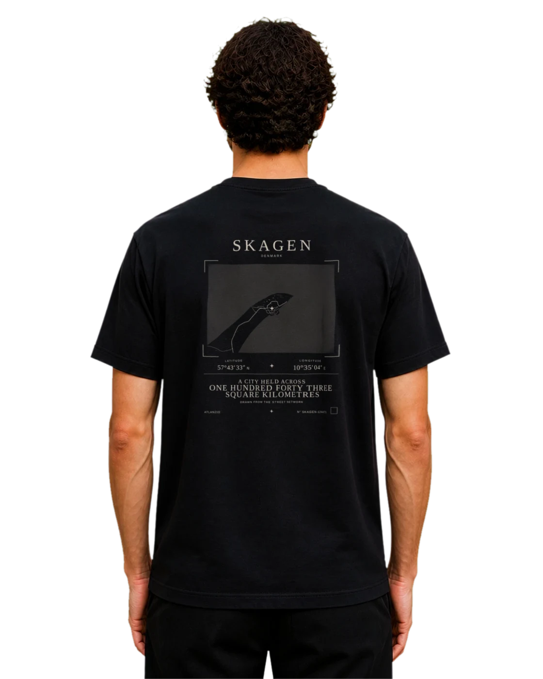 Skagen T-shirt, black, back view