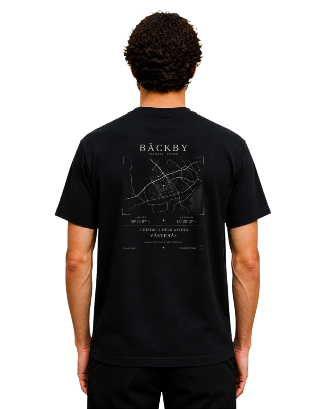 Bäckby T-shirt, black, back view