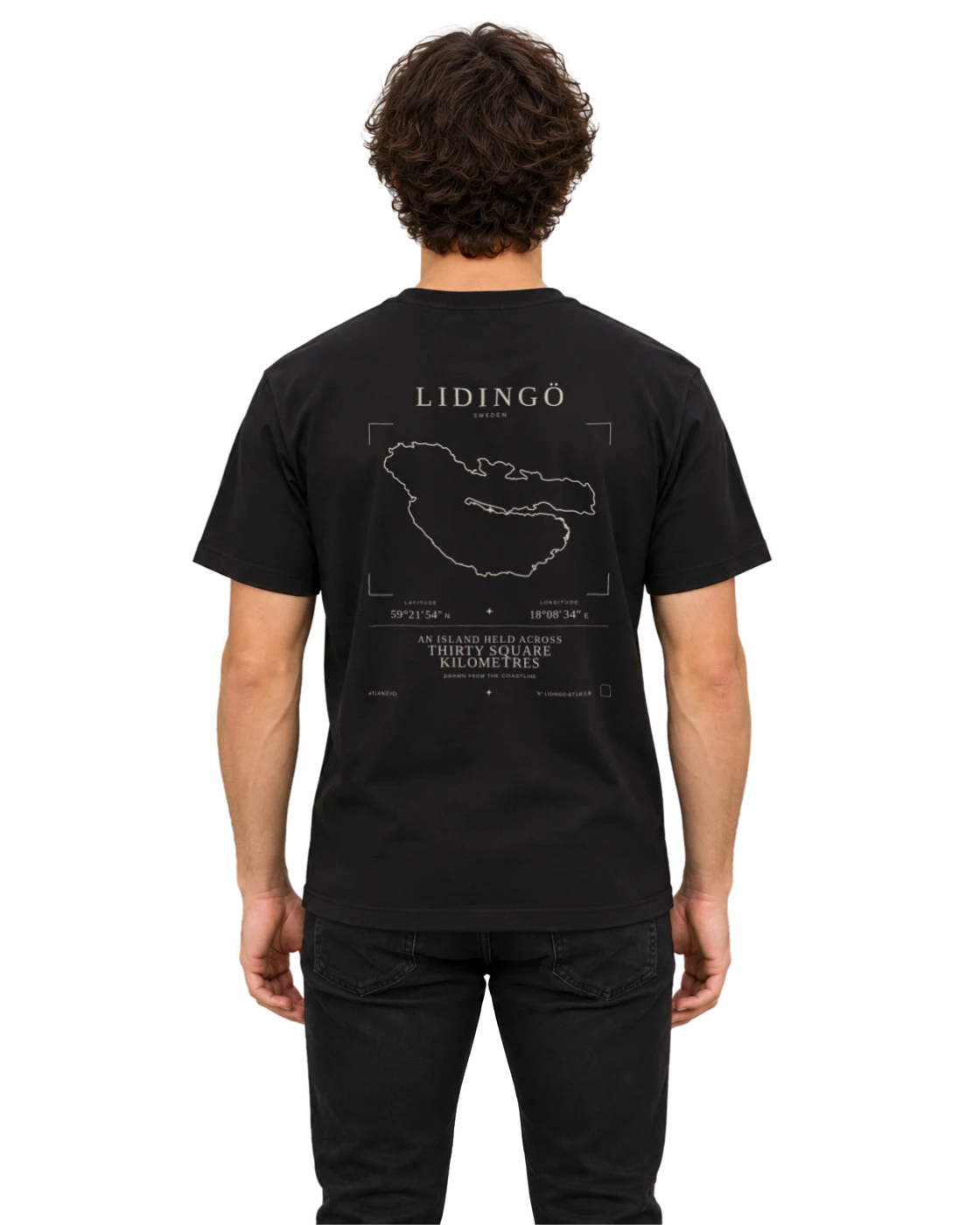 Lidingö T-shirt, black, back view