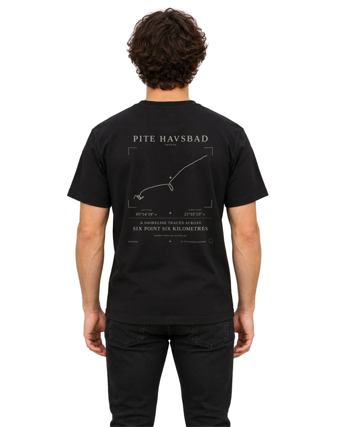 Pite Havsbad T-shirt, black, back view