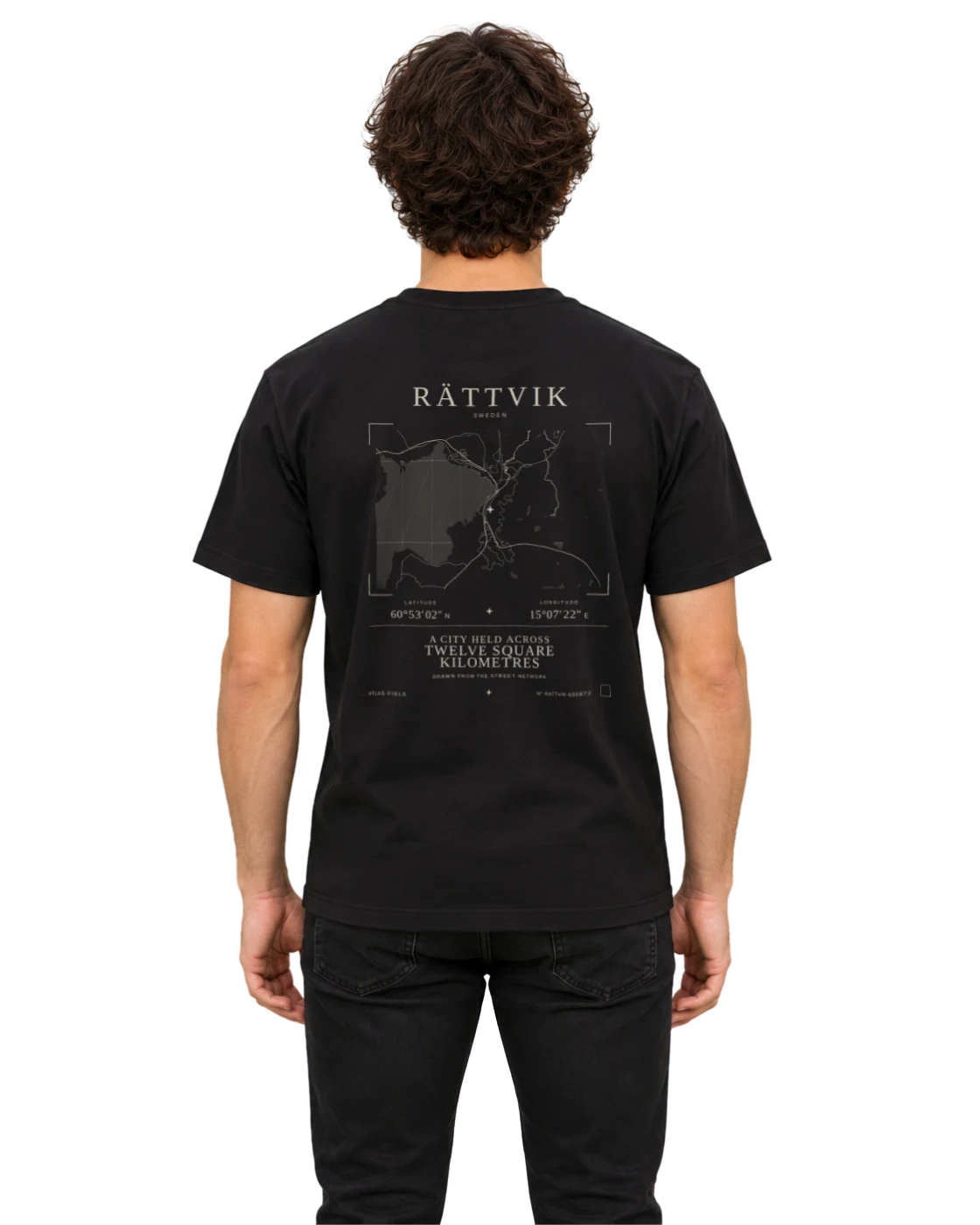 Rättvik T-shirt, black, back view