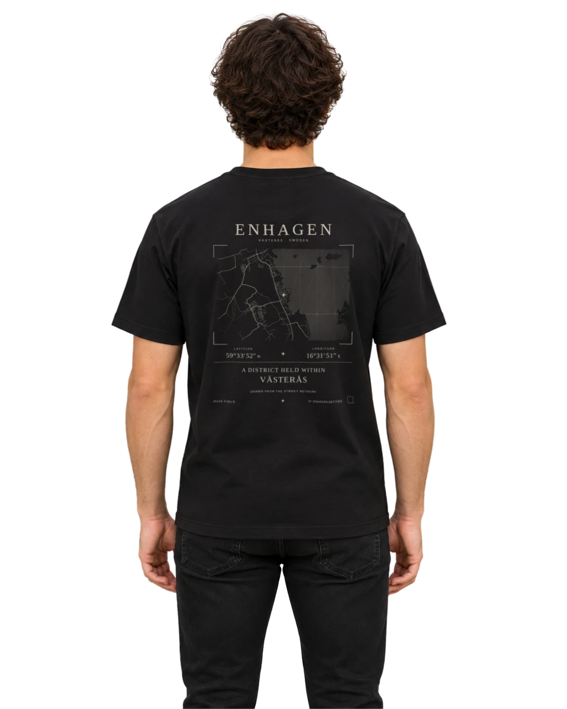Enhagen T-shirt, black, back view