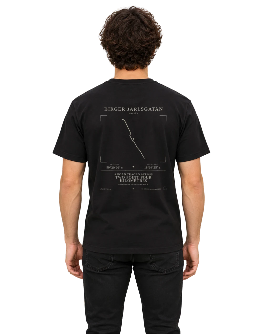Birger Jarlsgatan T-shirt, black, back view