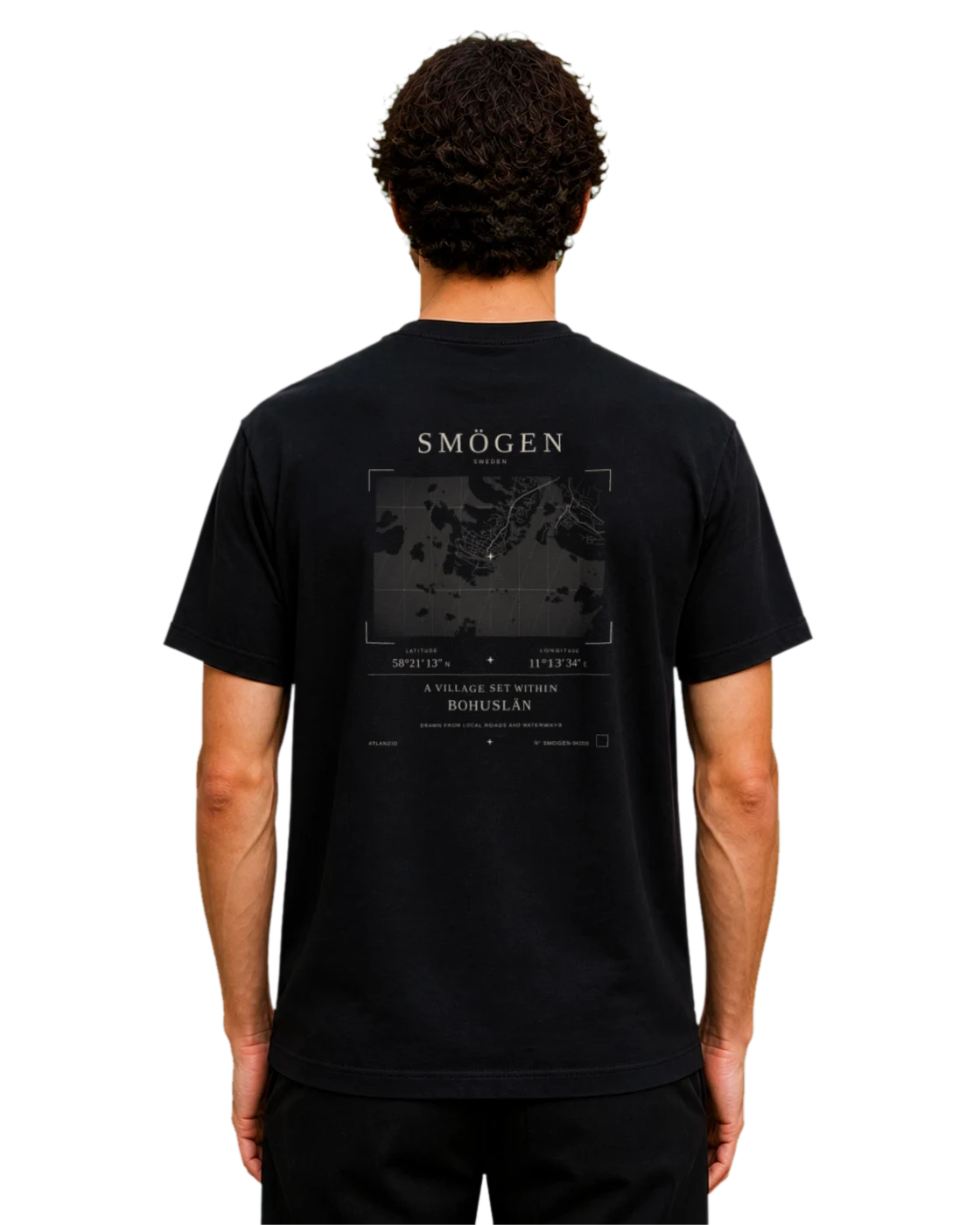Smögen T-shirt, black, back view