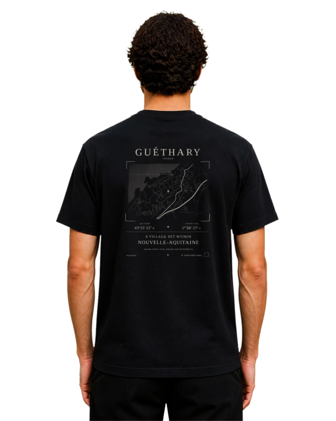 Guéthary T-shirt, black, back view