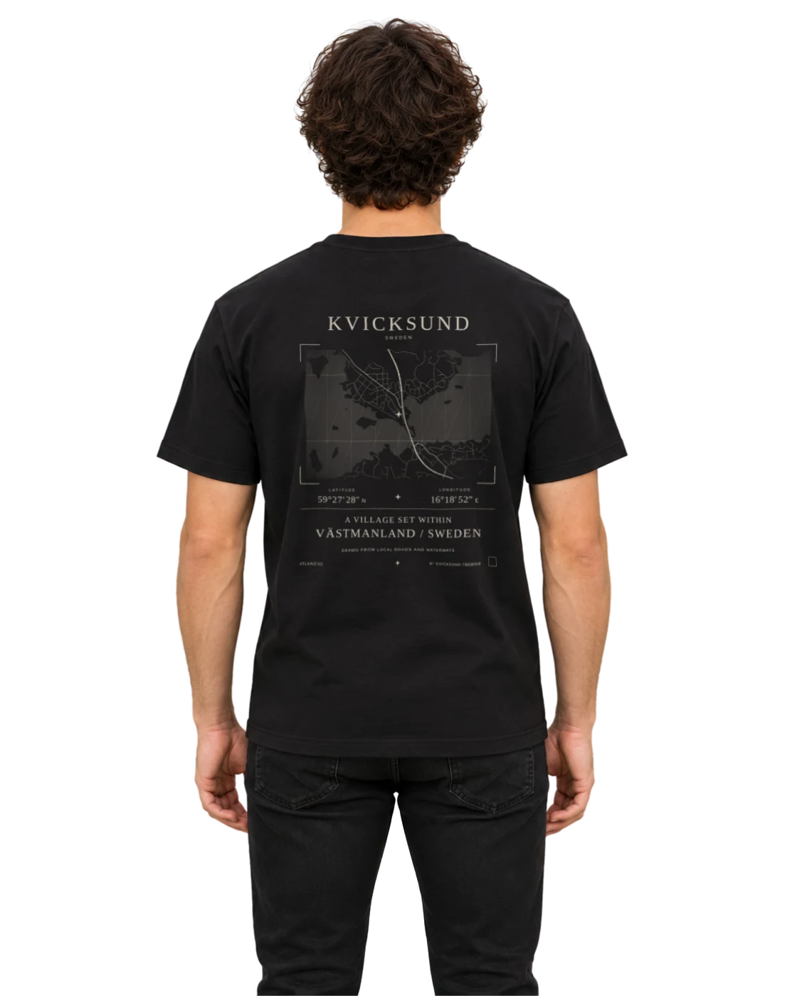 Kvicksund T-shirt, black, back view