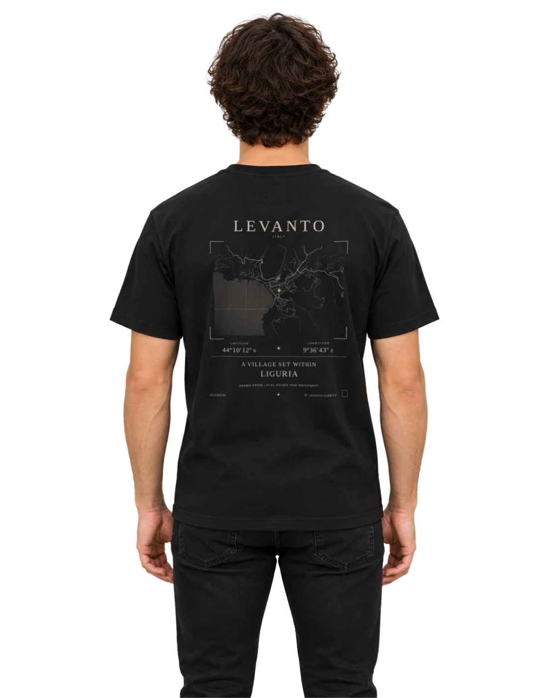 Levanto T-shirt, black, back view