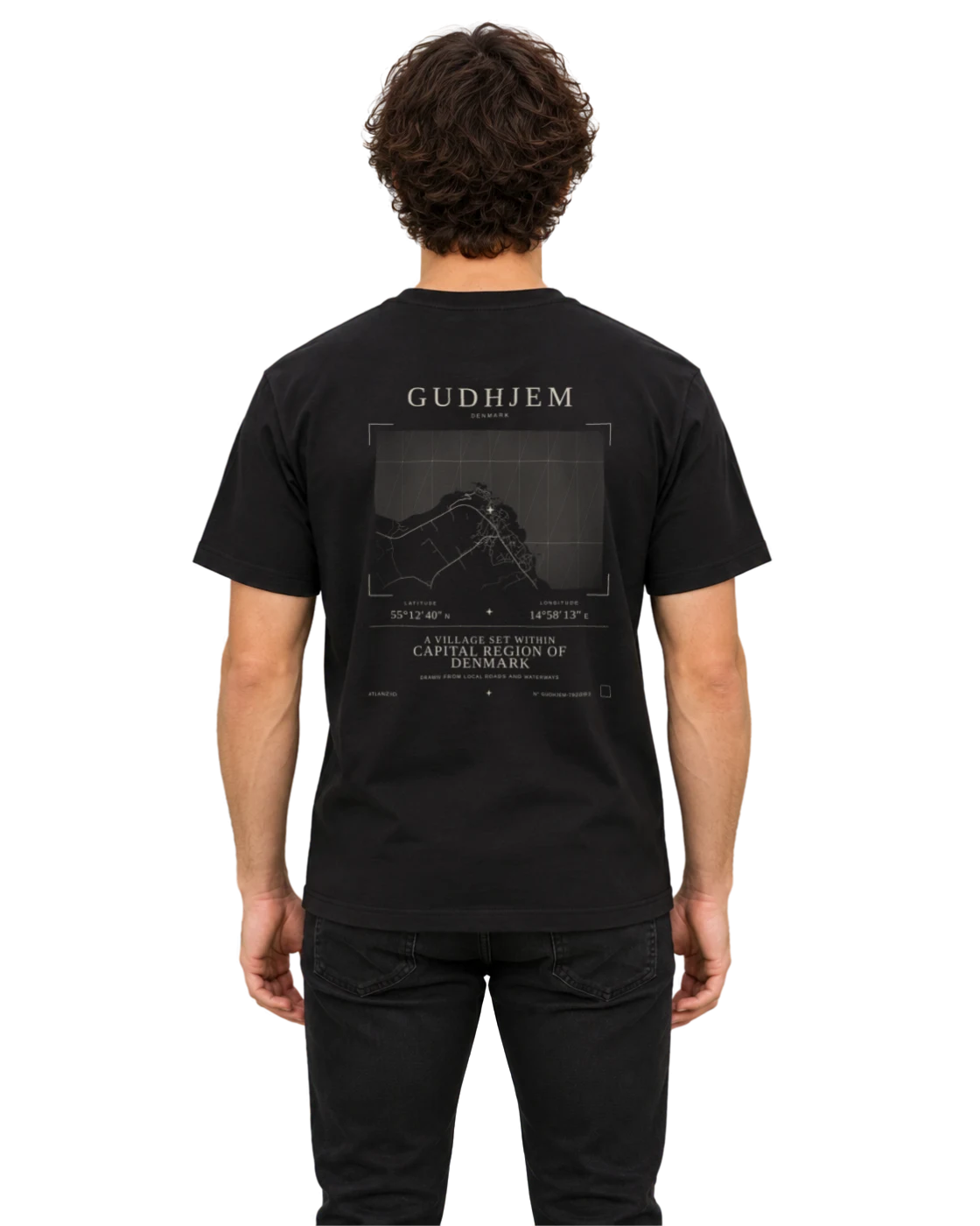 Gudhjem T-shirt, black, back view