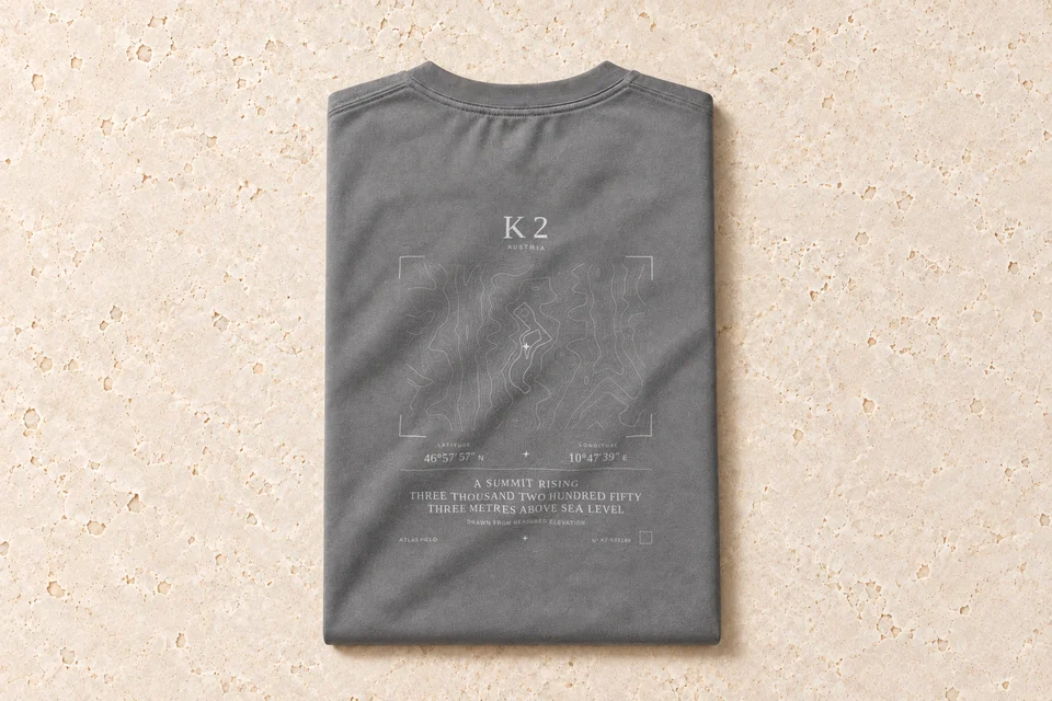 Folded T-shirt, back — K2 Atlas Signature
